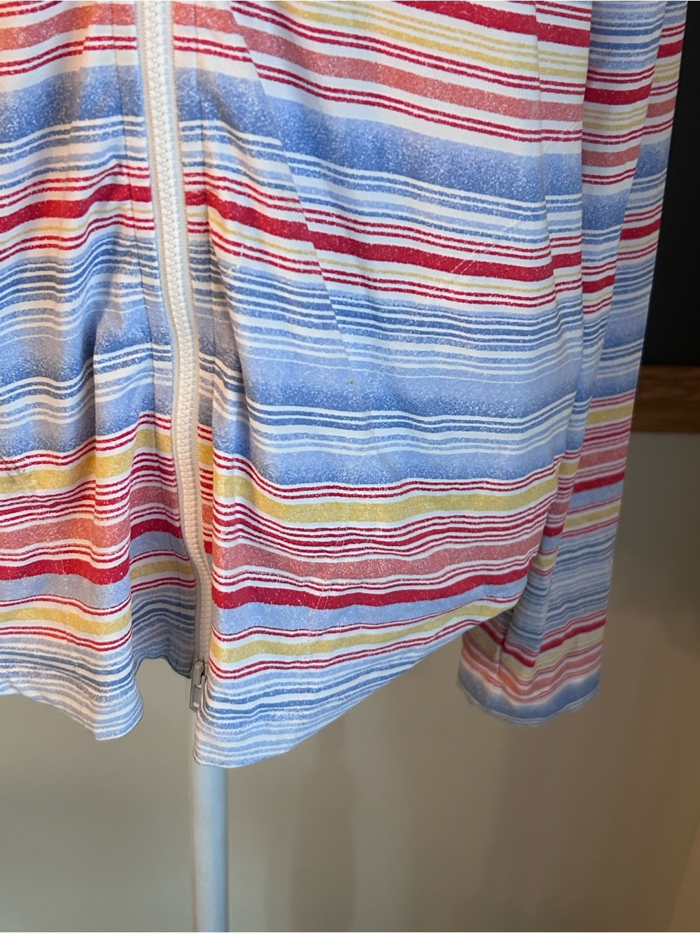 Carve Designs Keep Your Cool Sun Shirt Multi Stripe Zip Swim Coverup Size Large - Picture 7 of 13